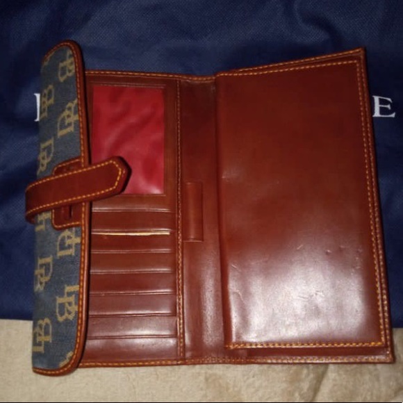 DOONEY & BOURKE GRAY FLORENTINE LEATHER SATCHEL DOMED HANDBAG & MONOGRAM WALLET - Picture 4 of 10